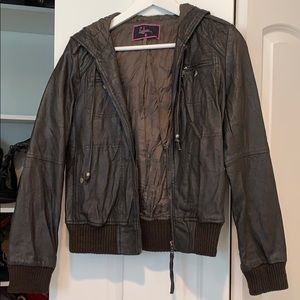 Brown faux leather jacket